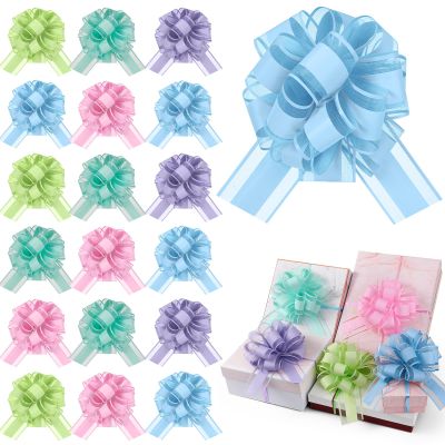 WILLBOND 20 Pieces 6 Inch Pull Bows Gift Wrapping Ribbon Pull Bows for Valentine Wedding Baskets Christmas Multicolor Wrap Accessory for Gift Present Holiday Decor(Bright Colors)