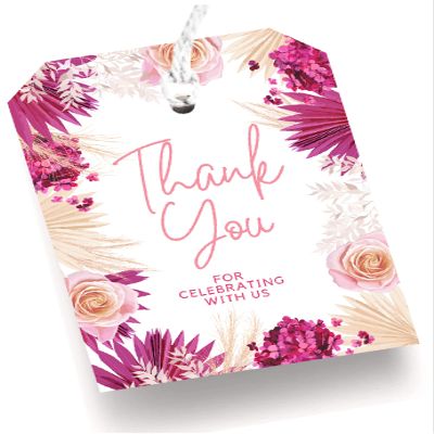 Yellow Nuts Thank You Gift Tags with String for Birthday Wedding Anniversary Favors Baby Shower Naming Ceremony (Normal)