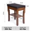 StrongTek Bamboo Shower Bench Seat with Cushion, Shower Stool with Storage Shelf, Lightweight, Non-Slip, Quick-Drain Design, 350 lbs Capacity, Ideal for Bathroom, Spa, Sauna, Living Room view 2