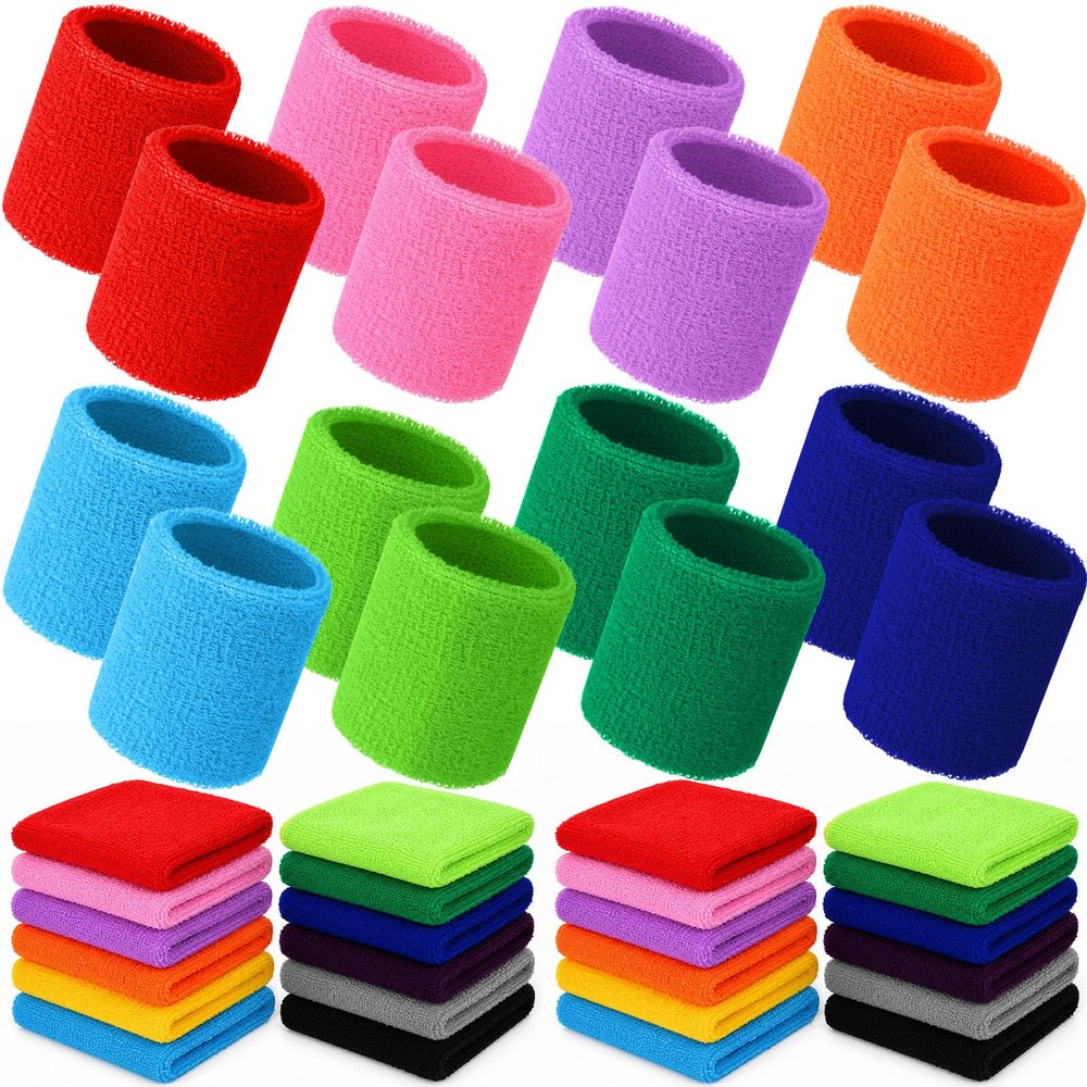 Sosation 100 Wrist Sweatbands Sports Wristband,Colorful