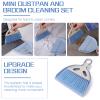 cobee Small Broom and Dustpan Cleaning Set, Mini Whisk Dustpan and Brush with Handle Portable Table Top Dust Pan Dining Table Crumb Sweeper Cleaning Tools with Soft Bristles for Housekeeping(Blue) view 2