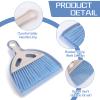 cobee Small Broom and Dustpan Cleaning Set, Mini Whisk Dustpan and Brush with Handle Portable Table Top Dust Pan Dining Table Crumb Sweeper Cleaning Tools with Soft Bristles for Housekeeping(Blue) view 4