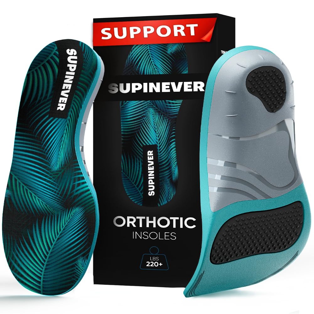 220+ lbs Plantar Fasciitis Insoles - High Arch Support - Strong Arch Orthotic Inserts - Work Boots and Shoes (XL,Green)