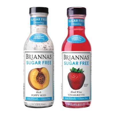 BRIANNAS - Sugar Free Rich Poppy Seed Dressing & Sugar Free Blush Wine Vinaigrette Dressing - Lower Calorie, Gluten Free, & Kosher Salad Dressing made with Premium Ingredients - 12 oz. Bottles - 2