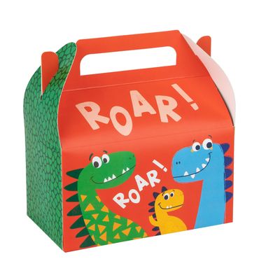 Hammont Dinosaur Party Supplies - 10 Pack Treat Boxes for Girl Dinosaur Party Favors - Easy Assemble Jurassic World Goodie Bags, 6.25x3.75x3.5 Inches