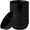 [30 Pack 16 OZ Bowls] Edge Collection Black Plastic Party Bowls Premium heavyweight Elegant Disposable Tableware Dishes view 1