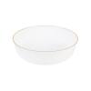 [30 Pack 16 OZ Bowls] Edge Collection White with Gold Rim Plastic Party Soup Bowls Premium heavyweight Elegant Disposable Tableware Dishes view 3