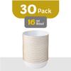 [30 Pack 16 OZ Bowls] Edge Collection White with Gold Rim Plastic Party Soup Bowls Premium heavyweight Elegant Disposable Tableware Dishes view 4