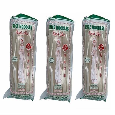 CAF Premium Rice Noodles Gluten-Free Banh Pho Rice Sticks for Pho, Pad Thai & Stir-Fry 14 Ounce, 4mm (Pack of 3) Vietnamese & Thai Style Rice Noodles