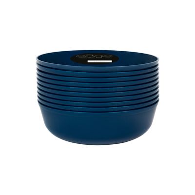 [30 Pack 16 OZ Bowls] Edge Collection Navy Blue Plastic Party Soup Bowls Premium heavyweight Elegant Disposable Tableware Dishes