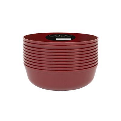 [30 Pack 16 OZ Bowls] Edge Collection Cranberry Red Plastic Party Soup Bowls Premium heavyweight Elegant Disposable Tableware Dishes