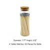 Matches in a Jar | 60+ Matchsticks | Decorative Matchsticks with Strike Pad | Candle Match Holder Long for Fireplace | Match Bottle Cork Closing by Chandler Studio (Gray, 4" Matches) view 3