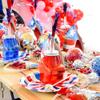 Patriotic Star-Shaped Plastic Cups with Lids and Straws, 12 Pieces view 3