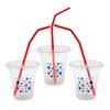 Fun Express Clear Patriotic Plastic Cups with Lids & Straws, 50 Count view 1
