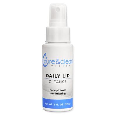 PURE & CLEAN Daily Lid Cleanse Spray - .01% Hypochlorous Acid Eyelid & Lash Cleanser - Gentle HOCl Formula for Blepharitis, Dry Eye, Irritation - Safe for Sensitive Eyes, Contact Lenses - 2 oz