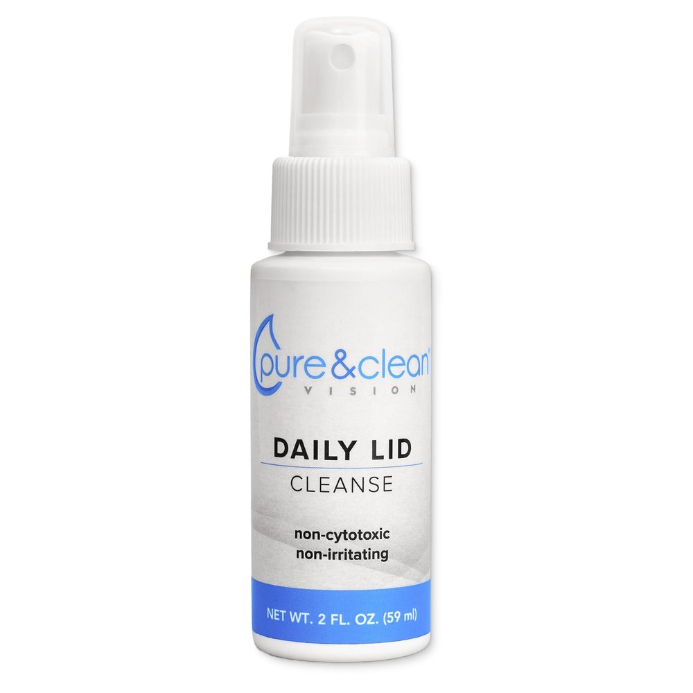PURE & CLEAN Daily Lid Cleanse Spray - .01% Hypochlorous Acid Eyelid & Lash Cleanser - Gentle HOCl Formula for Blepharitis, Dry Eye, Irritation - Safe for Sensitive Eyes, Contact Lenses - 2 oz