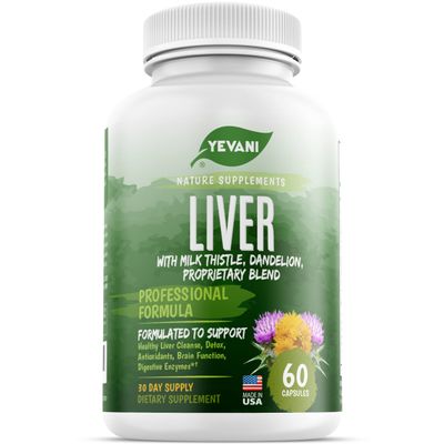 YEVANI 100% Pure Liver Cleanse Detox Support Formula - Herbal Liver Support Supplement - Milk Thistle, Dandelion Root, Beetroot, Artichoke Extract, Liver Health - Jujube Milk Thistle Detox Capsules