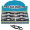 Prestige Import Group Black Plastic Guillotine Cigar Cutter - Cuts up to 54 Gauge - 24 Pack in Display Box view 2