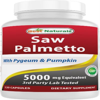 Best Naturals Saw Palmetto 10:1 Extract Prostate Supplements for Men - 120 Capsules - Made with Pygeum Bark 4:1 Extract & Pumpkin Seed Powder