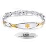 LinnaLove 7 1/2 inch Medical Alert Bracelets for women Stainless Steel Fashion Medical Bracelets Personalized Engraving dnr (STEEL-GOLD) view 1