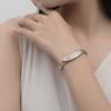 LinnaLove 7 1/2 inch Medical Alert Bracelets for women Stainless Steel Fashion Medical Bracelets Personalized Engraving dnr (STEEL-GOLD) view 3