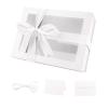 PACKQUEEN White Gift Box with Window, 9x6.5x3.8 Inches, Clear Gift Box for Present Contains Ribbon, Card, Bridesmaid Proposal Box, Mothers Day Gift Boxes with Magnetic Lid (Glossy White) view 1