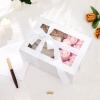 PACKQUEEN White Gift Box with Window, 9x6.5x3.8 Inches, Clear Gift Box for Present Contains Ribbon, Card, Bridesmaid Proposal Box, Mothers Day Gift Boxes with Magnetic Lid (Glossy White) view 4