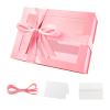 PACKQUEEN Pink Gift Box with Window, 9x6.5x3.8 Inches, Clear Gift Box for Present Contains Ribbon, Card, Bridesmaid Proposal Box with Magnetic Lid (Glossy Pink) view 1