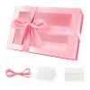 PACKQUEEN Large Pink Gift Box with Window, 13.5x9x4.1 Inches Clear Mothers Day Gift Box for Present Contains Ribbon, Card, Bridesmaid Proposal Box with Magnetic Lid (Glossy Pink) view 1