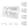 PACKQUEEN 5 Large White Valentine's Day Gift Boxes with Windows, 13.5x9x4.1 Inches Clear Gift Boxes for Presents Contain Ribbons, Cards, Bridesmaid Proposal Boxes, Boxes with Magnetic Lids (Glossy White) view 1