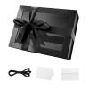 PACKQUEEN Black Gift Box with Lid and Window, 9x6.5x3.8 Inches, Clear Gift Box for Present Contains Ribbon, Card, Groomsman Proposal Box view 1