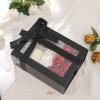 PACKQUEEN Black Gift Box with Lid and Window, 9x6.5x3.8 Inches, Clear Gift Box for Present Contains Ribbon, Card, Groomsman Proposal Box view 4