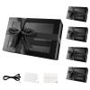 PACKQUEEN 5 Large Black Gift Boxes with Windows, 13.5x9x4.1 Inches Clear Gift Boxes for Presents Contain Ribbons, Cards, Groomsmen Proposal Boxes, Boxes with Magnetic Lids (Glossy Black) view 1