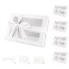 PACKQUEEN 5 White Valentine's Day Boxes with Windows, 9x6.5x3.8 Inches, Clear Gift Boxes for Presents Contain Ribbons, Cards, Bridesmaid Proposal Boxes, Mothers Day Gift Boxes with Magnetic Lids (Glossy White) view 1