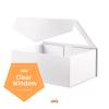 PACKQUEEN 5 White Valentine's Day Boxes with Windows, 9x6.5x3.8 Inches, Clear Gift Boxes for Presents Contain Ribbons, Cards, Bridesmaid Proposal Boxes, Mothers Day Gift Boxes with Magnetic Lids (Glossy White) view 4
