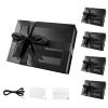 PACKQUEEN 5 Black Gift Boxes with Windows, 9x6.5x3.8 Inches, Clear Gift Boxes for Presents Contain Ribbons, Cards, Groomsmen Proposal Boxes, Boxes with Magnetic Lids (Glossy Black) view 1