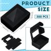 Zonon 300 Pcs Soap Boxes for Homemade Packaging Small Kraft Treat Boxes with Window Present Holder for Candy Bakery Soap Making, 3.7 x 2.6 x 1.4 Inch (Black) view 2