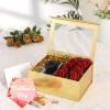 PACKQUEEN 5 Gold Boxes with Windows, 9x6.5x3.8 Inches, Clear Gift Boxes for Presents Contain Ribbons, Cards, Bridesmaid Proposal Boxes, Christmas Gift Boxes with Magnetic Lids (Glossy Gold) view 2