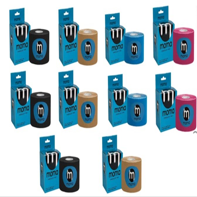 MOMA, Kinesiology Tape, Kinesio Tape, Kinesio Tape, Muscle Neurobandage, Pack of 10 (VARIED)