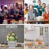 gisgfim 50Pcs Ice Cream Cups, Checked Plaid Snack Bowls, 9 oz Black White Checked Plaid Picnic BBQ Camping Ice Cream Disposable Paper Treat Dessert Bowls Soup Cups for Hot Cold Food Party Supplies view 4