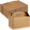 Tinlade 36 Pcs Large Valentine Treat Boxes for Party Favor Bulk 9.5 x 5 x 5 Inches, Kraft Gable Box Cardboard Goodie Cake Treat Container with Handles for Birthday Wedding Picnic(Brown) view 1