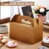Tinlade 36 Pcs Large Valentine Treat Boxes for Party Favor Bulk 9.5 x 5 x 5 Inches, Kraft Gable Box Cardboard Goodie Cake Treat Container with Handles for Birthday Wedding Picnic(Brown) view 3