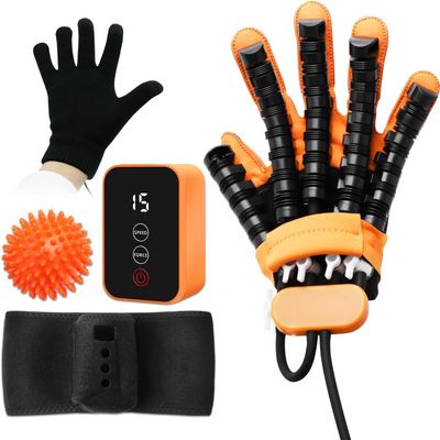 JBMBHC Auto Mirror Rehabilitation Robot Gloves Rechargeable Portable Cordless Hand Finger Therapy Trainer for Stroke Hemiplegia Relieve Hand Cramps Training Device (Right - L)