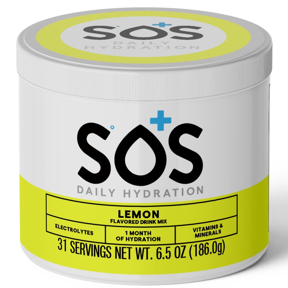 SOS Hydration Electrolyte Powder Drink Mix  Lemon 31 Servings | Low Sugar Electrolytes, 15 Cal | Keto Hydration Powder for Rapid Rehydration