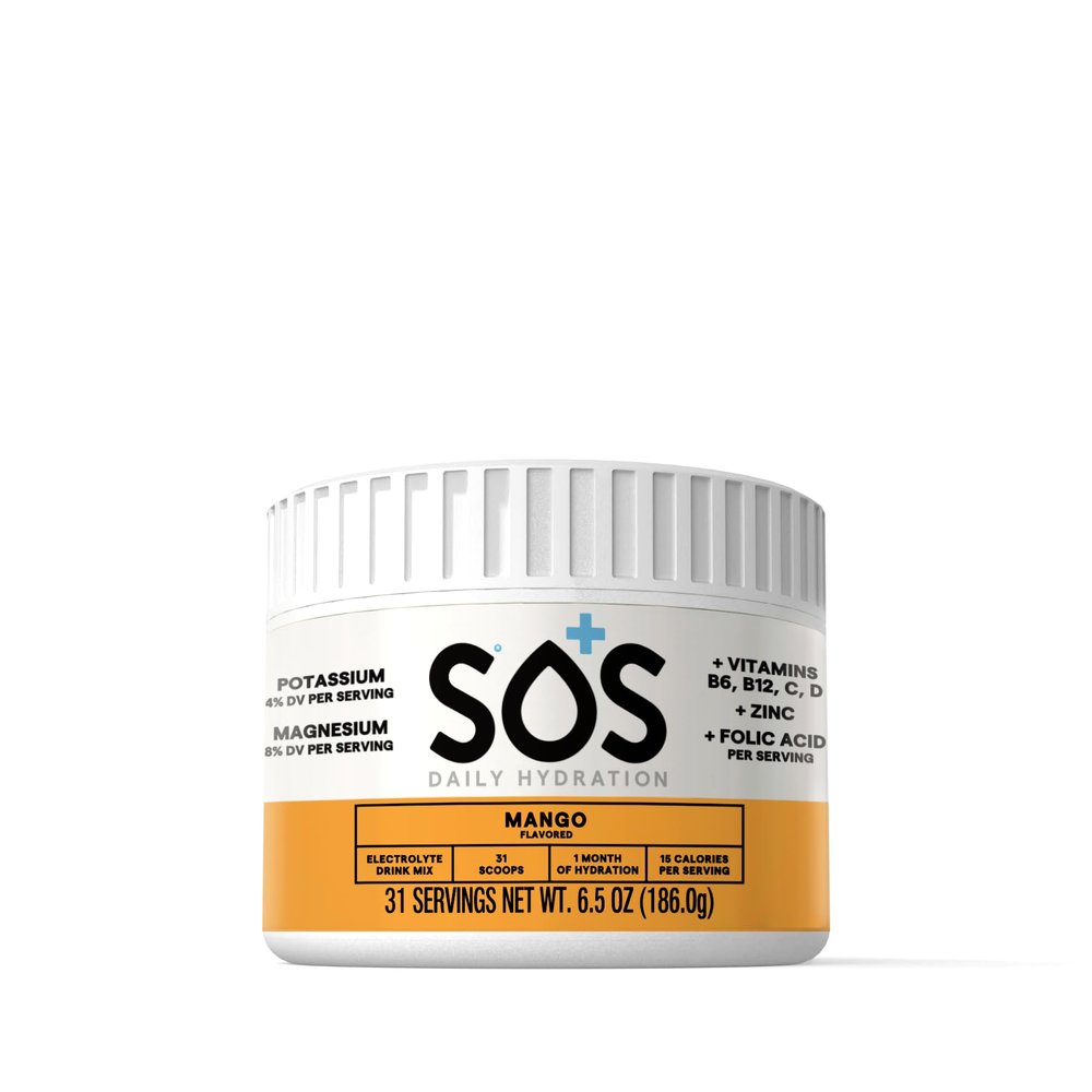 SOS Hydration Electrolyte Powder Drink Mix Mixed Berry 31 Servings | Low Sugar Electrolytes, 15 Cal | Keto Hydration Powder for Rapid Rehydration