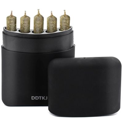 5-Hole King Size Pre-roll Cone Holder Case | Classic Black Pre Rolled Cone Storage Box