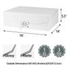 GoooodGift Extra Large White Gift Box 16x14x5.3 Inches, Gift Box with Ribbon Lid Magnetic Closure, Groomsman Proposal Box, Rectangle Collapsible Gift Boxes for Large Gifts (Glossy White) view 3