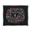 Stupell Industries Merry & Bright Poinsettia Wreath Floating Framed Wall Art, Design by Louise Allen Designs view 1
