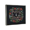 Stupell Industries Merry & Bright Poinsettia Wreath Floating Framed Wall Art, Design by Louise Allen Designs view 2