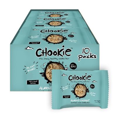 Chookie Cookie Bars, Almond Coconut Pineapple Variety I Real Fruit and Nut Dough, Gluten Free Oat Raisin Batter, Breakfast Bars, Vegan, Healthy Snacks - 10ct